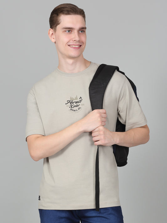 T-Shirt for Men | Breathable & Soft with Color Fastness Regular Fit Round Neck Cotton Blend Fabric Printed Pattern