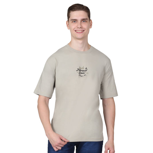 T-Shirt for Men | Breathable & Soft with Color Fastness Regular Fit Round Neck Cotton Blend Fabric Printed Pattern