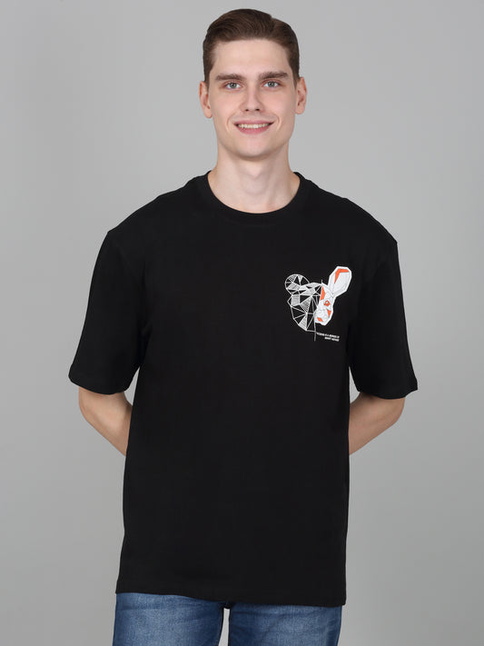 T-Shirt for Men | Breathable & Soft with Color Fastness Regular Fit Round Neck Poly Cotton Fabric Printed Pattern