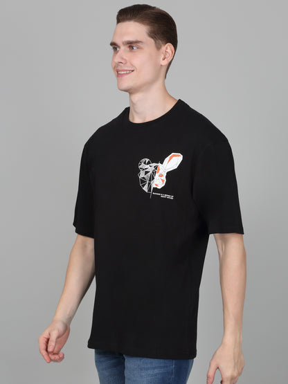 T-Shirt for Men | Breathable & Soft with Color Fastness Regular Fit Round Neck Poly Cotton Fabric Printed Pattern