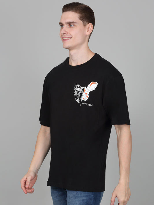 T-Shirt for Men | Breathable & Soft with Color Fastness Regular Fit Round Neck Poly Cotton Fabric Printed Pattern