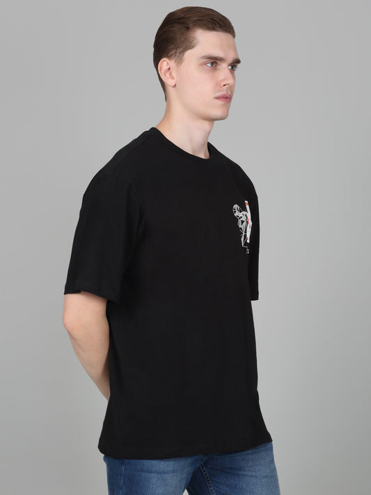 T-Shirt for Men | Breathable & Soft with Color Fastness Regular Fit Round Neck Poly Cotton Fabric Printed Pattern