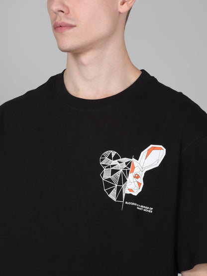 T-Shirt for Men | Breathable & Soft with Color Fastness Regular Fit Round Neck Poly Cotton Fabric Printed Pattern