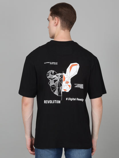 T-Shirt for Men | Breathable & Soft with Color Fastness Regular Fit Round Neck Poly Cotton Fabric Printed Pattern