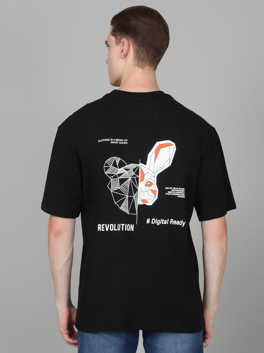 T-Shirt for Men | Breathable & Soft with Color Fastness Regular Fit Round Neck Poly Cotton Fabric Printed Pattern