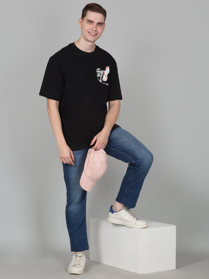 T-Shirt for Men | Breathable & Soft with Color Fastness Regular Fit Round Neck Poly Cotton Fabric Printed Pattern