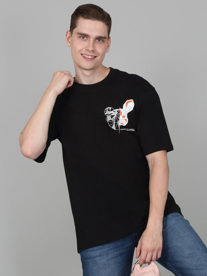 T-Shirt for Men | Breathable & Soft with Color Fastness Regular Fit Round Neck Poly Cotton Fabric Printed Pattern