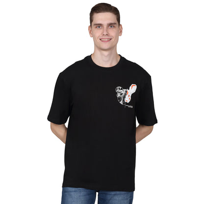 T-Shirt for Men | Breathable & Soft with Color Fastness Regular Fit Round Neck Poly Cotton Fabric Printed Pattern