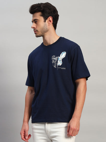T-Shirt for Men | Breathable & Soft with Color Fastness Regular Fit Round Neck Poly Cotton Fabric Printed Pattern