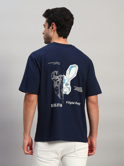 T-Shirt for Men | Breathable & Soft with Color Fastness Regular Fit Round Neck Poly Cotton Fabric Printed Pattern