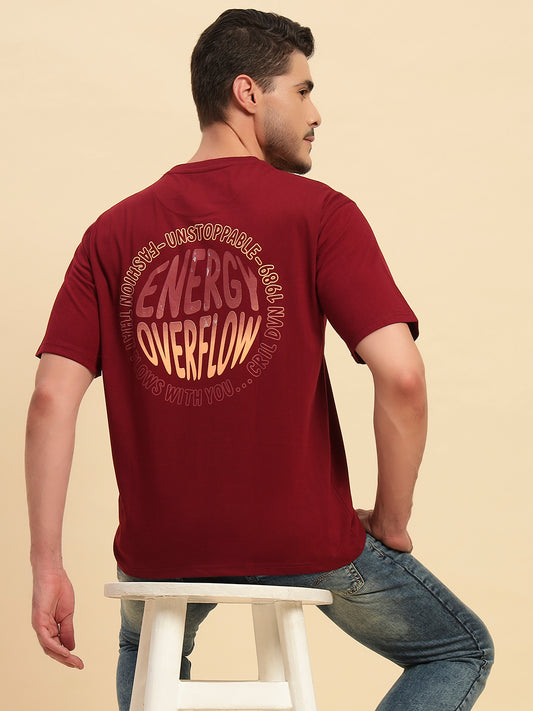 T-Shirt for Men | Breathable & Soft with Color Fastness Regular Fit Round Neck Poly Cotton Fabric Printed Pattern