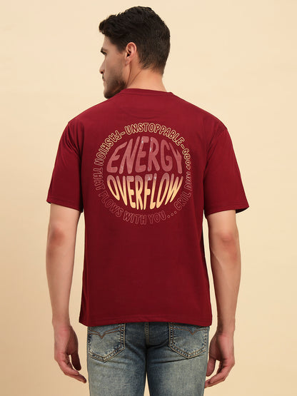 T-Shirt for Men | Breathable & Soft with Color Fastness Regular Fit Round Neck Poly Cotton Fabric Printed Pattern