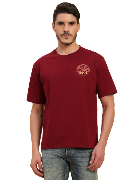 T-Shirt for Men | Breathable & Soft with Color Fastness Regular Fit Round Neck Poly Cotton Fabric Printed Pattern