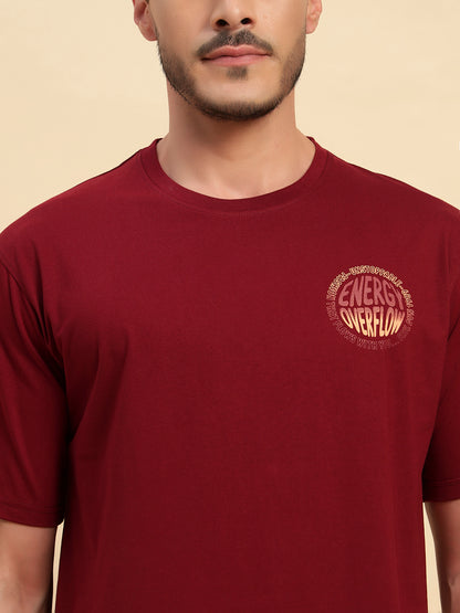 T-Shirt for Men | Breathable & Soft with Color Fastness Regular Fit Round Neck Poly Cotton Fabric Printed Pattern