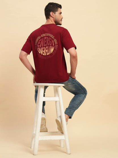 T-Shirt for Men | Breathable & Soft with Color Fastness Regular Fit Round Neck Poly Cotton Fabric Printed Pattern