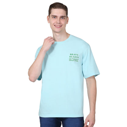 T-Shirt for Men | Breathable & Soft with Color Fastness Regular Fit Round Neck Poly Cotton Fabric Printed Pattern