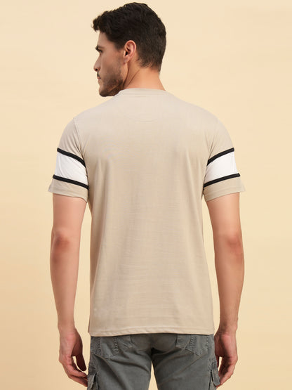 T-Shirt for Men | Breathable & Soft with Color Fastness Regular Fit Round Neck Poly Cotton Fabric Printed Pattern