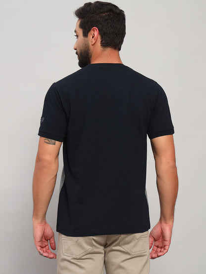 T-Shirt for Men | Breathable & Soft with Color Fastness Regular Fit Round Neck Poly Cotton Fabric Printed Pattern