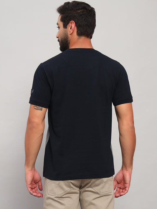 T-Shirt for Men | Breathable & Soft with Color Fastness Regular Fit Round Neck Poly Cotton Fabric Printed Pattern