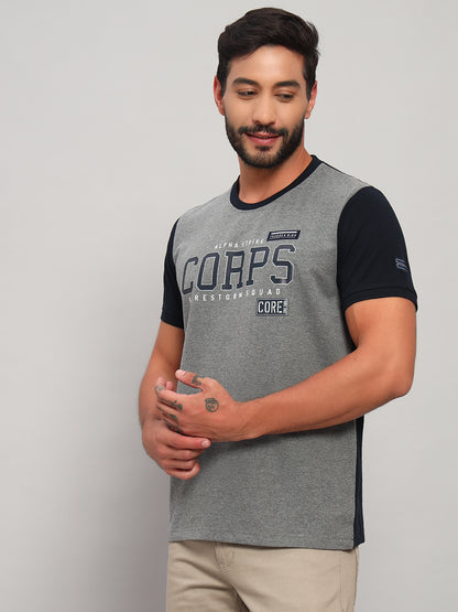 T-Shirt for Men | Breathable & Soft with Color Fastness Regular Fit Round Neck Poly Cotton Fabric Printed Pattern