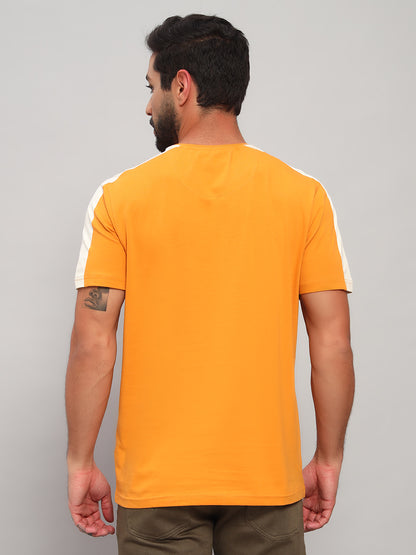 T-Shirt for Men | Breathable & Soft with Color Fastness Regular Fit Round Neck Cotton Blend Fabric Printed Pattern