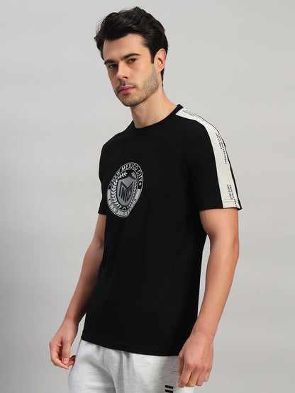 T-Shirt for Men | Breathable & Soft with Color Fastness Regular Fit Round Neck Cotton Blend Fabric Printed Pattern