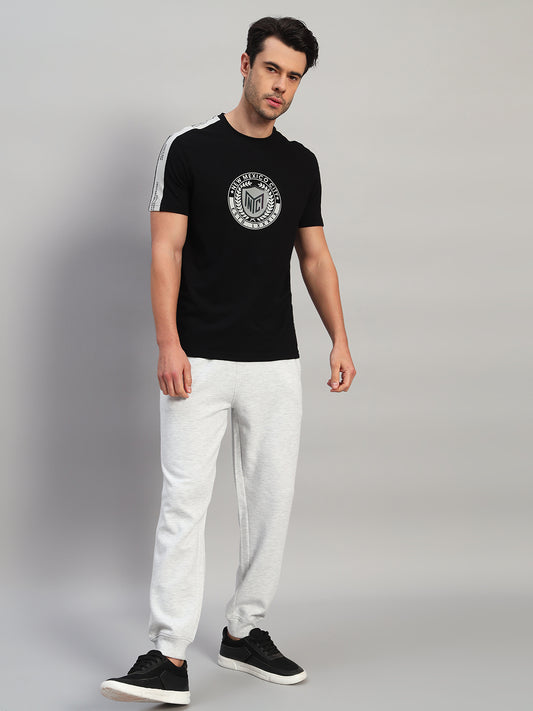 T-Shirt for Men | Breathable & Soft with Color Fastness Regular Fit Round Neck Cotton Blend Fabric Printed Pattern