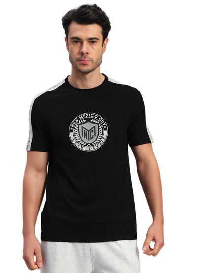 T-Shirt for Men | Breathable & Soft with Color Fastness Regular Fit Round Neck Cotton Blend Fabric Printed Pattern