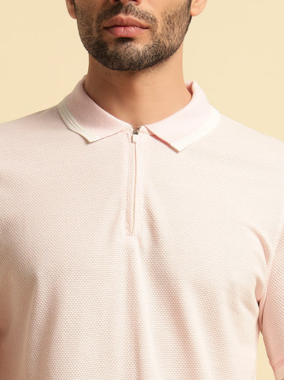 T-Shirt for Men | Breathable & Soft with Color Fastness Regular Fit Polo Neck Cotton Blend Fabric Solid Pattern