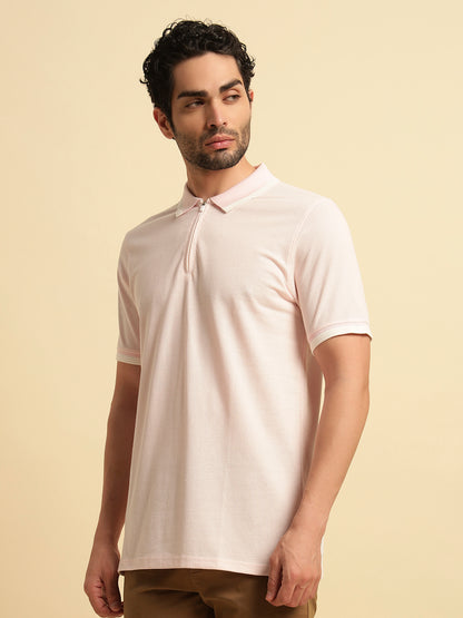 T-Shirt for Men | Breathable & Soft with Color Fastness Regular Fit Polo Neck Cotton Blend Fabric Solid Pattern