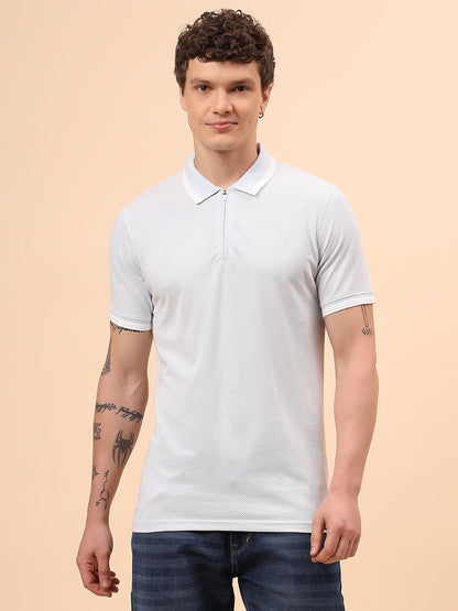 T-Shirt for Men | Breathable & Soft with Color Fastness Regular Fit Polo Neck Cotton Blend Fabric Solid Pattern