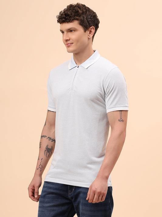 T-Shirt for Men | Breathable & Soft with Color Fastness Regular Fit Polo Neck Cotton Blend Fabric Solid Pattern