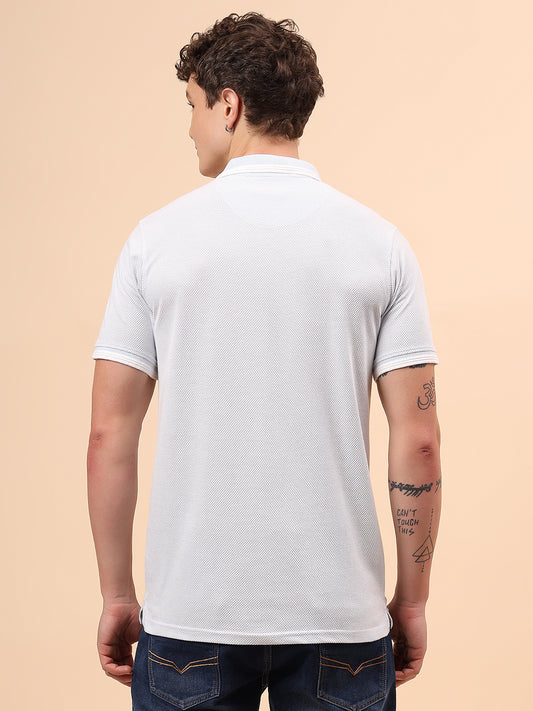 T-Shirt for Men | Breathable & Soft with Color Fastness Regular Fit Polo Neck Cotton Blend Fabric Solid Pattern