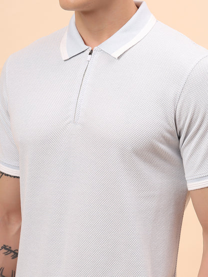 T-Shirt for Men | Breathable & Soft with Color Fastness Regular Fit Polo Neck Cotton Blend Fabric Solid Pattern
