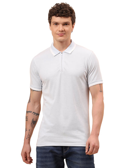 T-Shirt for Men | Breathable & Soft with Color Fastness Regular Fit Polo Neck Cotton Blend Fabric Solid Pattern