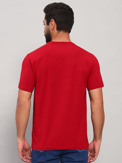 T-Shirt for Men | Breathable & Soft with Color Fastness Regular Fit Round Neck Cotton Blend Fabric Printed Pattern
