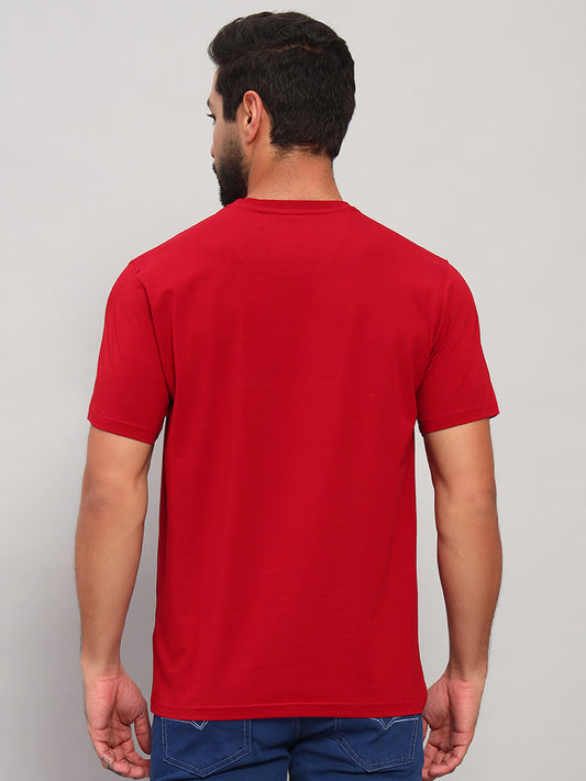 T-Shirt for Men | Breathable & Soft with Color Fastness Regular Fit Round Neck Cotton Blend Fabric Printed Pattern