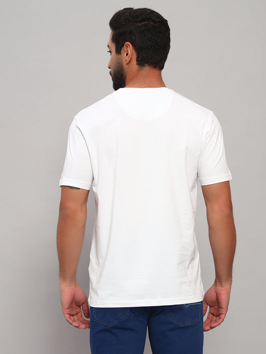 T-Shirt for Men | Breathable & Soft with Color Fastness Regular Fit Round Neck Cotton Blend Fabric Printed Pattern
