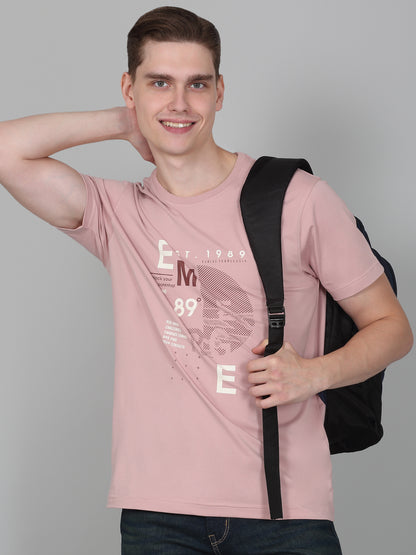 T-Shirt for Men | Breathable & Soft with Color Fastness Regular Fit Round Neck Cotton Blend Fabric Printed Pattern