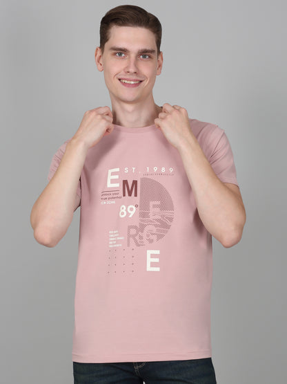 T-Shirt for Men | Breathable & Soft with Color Fastness Regular Fit Round Neck Cotton Blend Fabric Printed Pattern