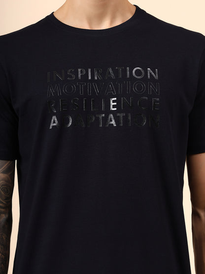 T-Shirt for Men | Breathable & Soft with Color Fastness Regular Fit Round Neck Cotton Blend Fabric Printed Pattern