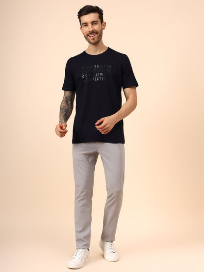 T-Shirt for Men | Breathable & Soft with Color Fastness Regular Fit Round Neck Cotton Blend Fabric Printed Pattern