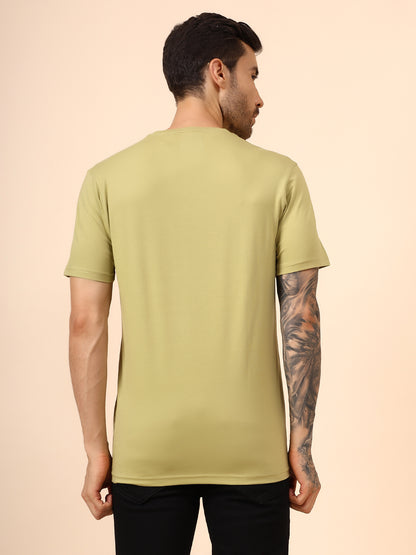 T-Shirt for Men | Breathable & Soft with Color Fastness Regular Fit Round Neck Cotton Blend Fabric Printed Pattern