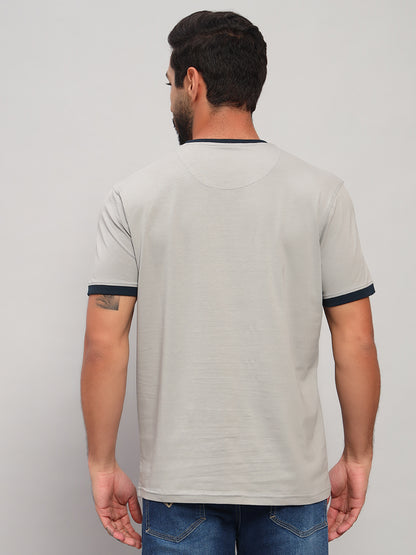 T-Shirt for Men | Breathable & Soft with Color Fastness Regular Fit Round Neck Cotton Blend Fabric Printed Pattern