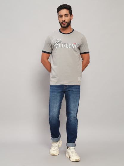 T-Shirt for Men | Breathable & Soft with Color Fastness Regular Fit Round Neck Cotton Blend Fabric Printed Pattern
