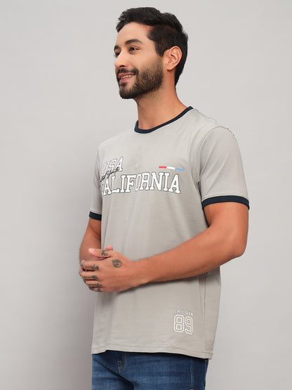 T-Shirt for Men | Breathable & Soft with Color Fastness Regular Fit Round Neck Cotton Blend Fabric Printed Pattern