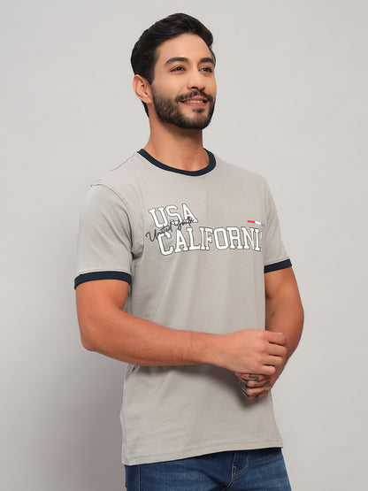 T-Shirt for Men | Breathable & Soft with Color Fastness Regular Fit Round Neck Cotton Blend Fabric Printed Pattern