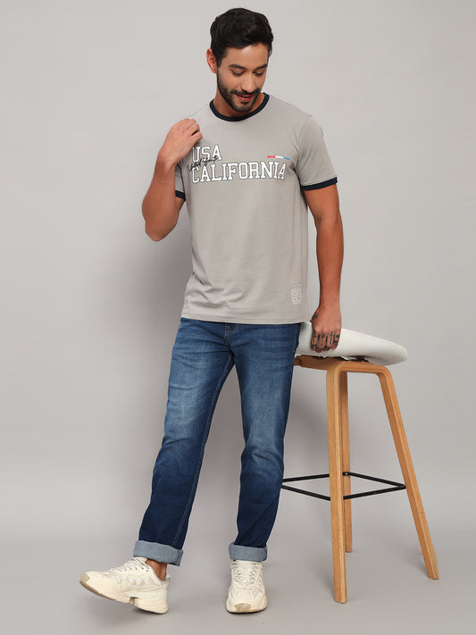 T-Shirt for Men | Breathable & Soft with Color Fastness Regular Fit Round Neck Cotton Blend Fabric Printed Pattern