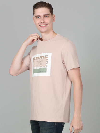 T-Shirt for Men | Breathable & Soft with Color Fastness Regular Fit Round Neck Cotton Blend Fabric Printed Pattern