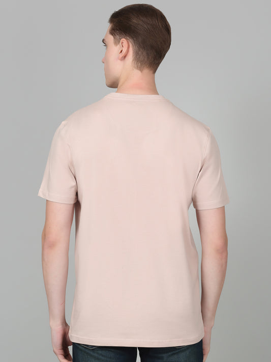 T-Shirt for Men | Breathable & Soft with Color Fastness Regular Fit Round Neck Cotton Blend Fabric Printed Pattern